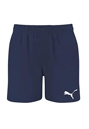 PUMA Badehose SWIM MEN MID SCHORTS - Badehose für Herren mit integriertem Kordelzug und schnell trocknendem Stretchgewebe. Perfekt für den Strand oder das Schwimmbad. Hergestellt aus recyceltem Polyester für umweltbewusste Schwimmer.