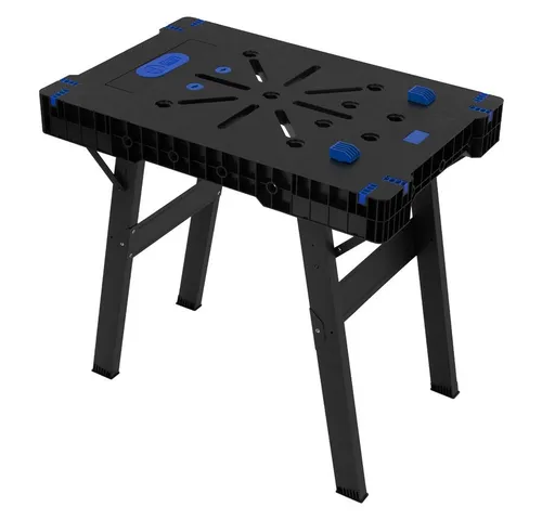 ECD Germany Mobiler Werktisch - Klappbare Multifunktions Werkbank - Werkbank für vielseitige Anwendungen, tragbar und platzsparend, ideal als Sägebock bis 150kg, robust aus Kunststoff und Stahl.