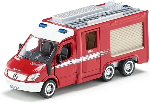 siku 2113, Feuerwehr Mercedes-Benz Sprinter, 1:50, Metall/Kunststoff, Rot,