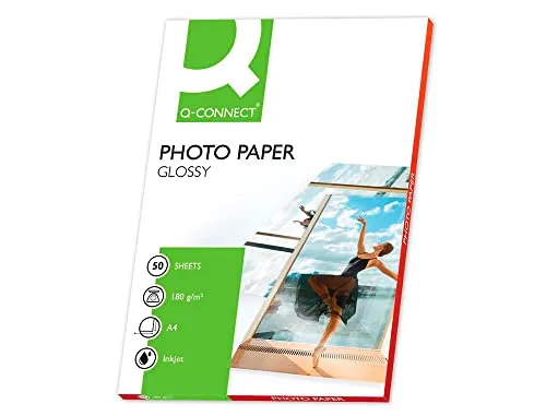 Q Connect 180 gsm A4 Hochglanz-Fotopapier (50 Stück)