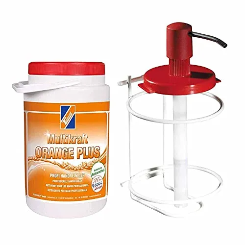 TECHNOLIT® Handcreme Multikraft ORANGE Plus 3 Liter - Handreiniger mit Spendersystem, entfernt selbst starke Verunreinigungen schonend und pflegt die Haut durch effektive Rückfettung.