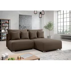 AX LIVING Ecksofa Ederra mit Schlaffunktion – 208 cm breit in elegantem Braun