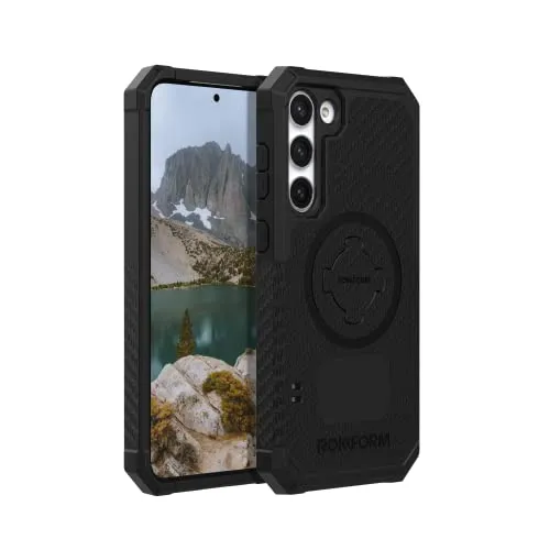 Rokform Galaxy S23 Plus Hülle, Rugged Series, magnetische Hülle mit Drehverschluss, sturzgeprüfte Rüstung (Schwarz)