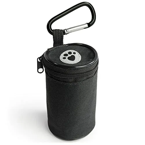 igadgitz home U7226 Mini- Futterbeutel Hunde, Kompakte Leckerlibeutel fur Hunde, leckerlibeutel fur Hunde klein, futtertasche hundetraining Schwarz