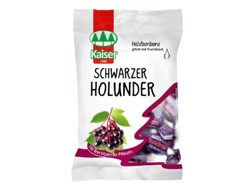 SCHWARZER HOLUNDER Bonbons 90 g in schwarz von Fr. Kaiser GmbH Drei-Tannen-Werk