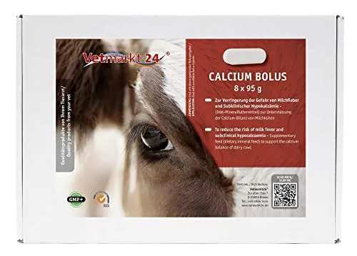 Vetmarkt24 Bolus - CALCIUM - in 8er Vorteilspackung - zur Unterstützung der Calcium-Bilanz von Milchkühen