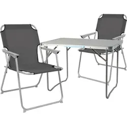 Mojawo 3tlg. Campingmöbel Set – Alu Campingtisch & 2 Stühle - Camping-Möbel Set aus Aluminium und pulverbeschichtetem Stahl, platzsparend zusammenklappbar, sofort einsatzbereit – ideal für entspannte Tage im Freien.