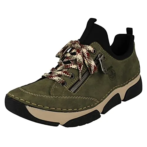 RIEKER Slip-On Sneaker für Damen, Größe 40, schwarz (khaki) in grün von Rieker
