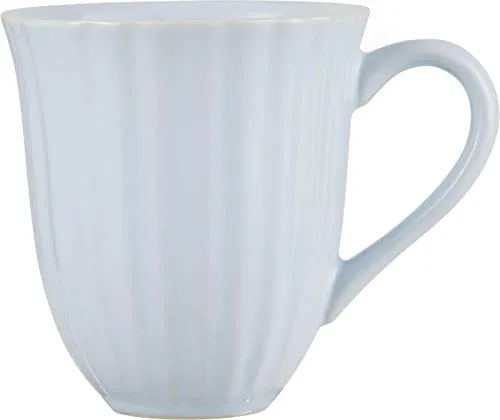 IB Laursen - Henkelbecher, Kaffeebecher, Becher mit Rillen - Farbe: Stillwater, Hellblau - Keramik - 250 ml