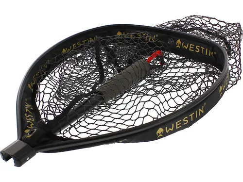 Westin W3 CR Floating Landing Net Kescher M 48x55x60cm - Kescher für Raubfische, klappbar und schwimmend, mit fischfreundlichem, knotlosem Netz und leichtem Design für müheloses Angeln.