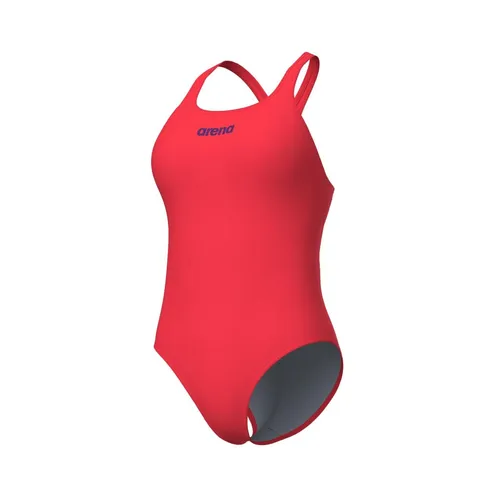 arena Damen Women's Team Pro Solid One Piece Swimsuit - Bright Coral-Plum, 38 EU - Bademode: Strapazierfähiger, chlorbeständiger Badeanzug aus arena MaxLife Eco Material, ideal für intensives Training mit UV-Schutz UPF 50+ und recyceltem Polyester.