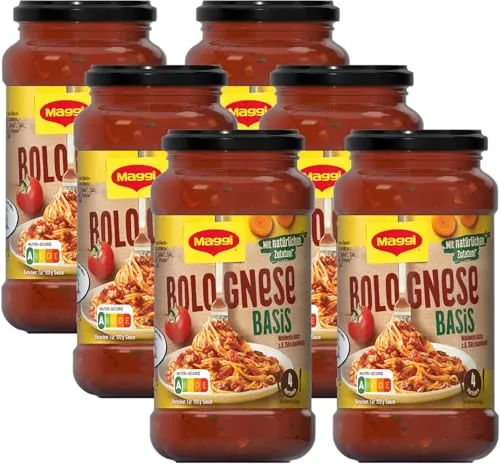 MAGGI Pasta Sauce Bolognese Basis Nudelsauce mit natürlichen Zutaten, 6er Pack (6 x 500g)