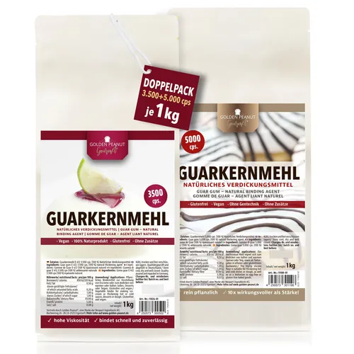 Guarkernmehl 2 x 1 kg Spar-Set hochviskose, vegane Bindemittel 2 cps Qualitäten