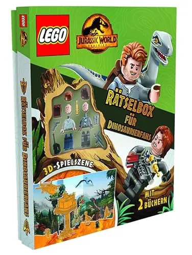 LEGO® Jurassic World™ – Rätselbox für Dinosaurierfans: mit zwei Büchern, zwei LEGO-Minifiguren und einer Pop-up-Szene