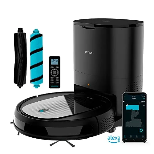 Cecotec Conga 2290 Ultra Home - Roboterstaubsauger in Schwarz - Saugroboter mit 4-in-1-Funktion: saugen, wischen, bürsten. Intelligente Navigation und App-Steuerung für eine effiziente Reinigung. Kompatibel mit Alexa und Google Assistant.