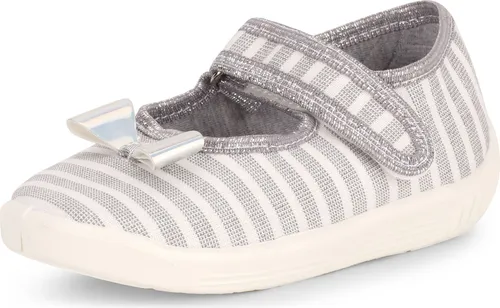 Ladeheid Kinder Hausschuhe LARW004 (Grau Weiß Streifen, 22 EU)