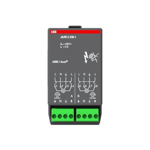 ABB Jalousieaktormodul 2CDG110003R0011 -FS- ; JA/M2.230.1 - Schalter Zubehör, 2-fach Jalousieaktormodul für komfortable Steuerung von Rollläden und Jalousien, einfache Installation und zuverlässige Leistung.
