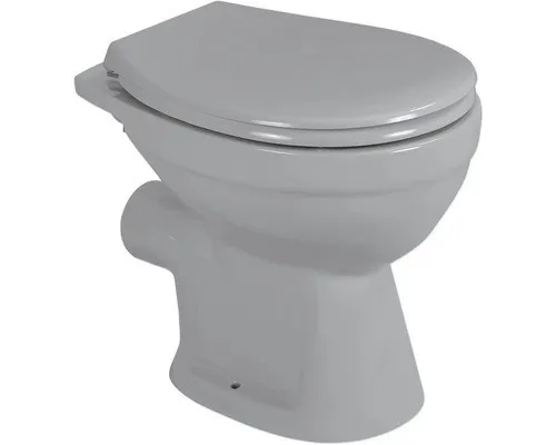 Stand-WC Tiefspüler grau matt ohne Spülrand - Hochwertiges WC aus Sanitärkeramik, spülrandlos für einfache Reinigung und modernes Design.