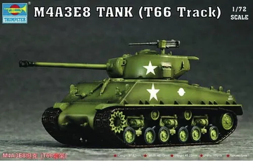Trumpeter 07225 M4A3E8 Tank (T66 Track) in 1:72 Bausatz
