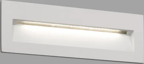 FARO NAT Wandeinbauleuchte 70271 - Außenleuchte aus mattweißem Aluminium mit IP65-Schutz, ideal für Gärten und Terrassen. Inklusive fest verbautem 8W LED-Modul für warmweißes Licht (3000K) und 330 Lumen.