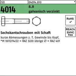 Sechskantschrauben ISO 4014 8.8 M 20x220 (10 Stück) - Hochwertige Schrauben für professionelle Anwendungen, verzinkt für optimalen Korrosionsschutz. Ideal für Bauprojekte und Reparaturen.