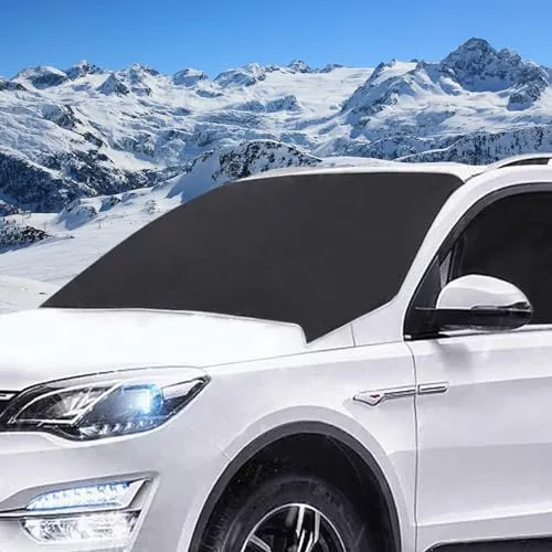 Aoreun Frontscheibenabdeckung, 6 Magnet Fixierung Faltbare Auto Scheibenabdeckung Auto Windschutzscheibe windschutzscheibenabdeckung für Anti Frost, Schnee, Wind, Staub und Sonne, 206 x 116cm