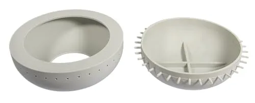 Rayher Silikon Gießform Schale mit Lochrand, 18 cm ø, Höhe 6 cm, zum Ausgießen mit Kreativ Beton, Art Resin Gießharz, Raysin-Gießpulver, Gießform Untersetzer, 36197000, Grau