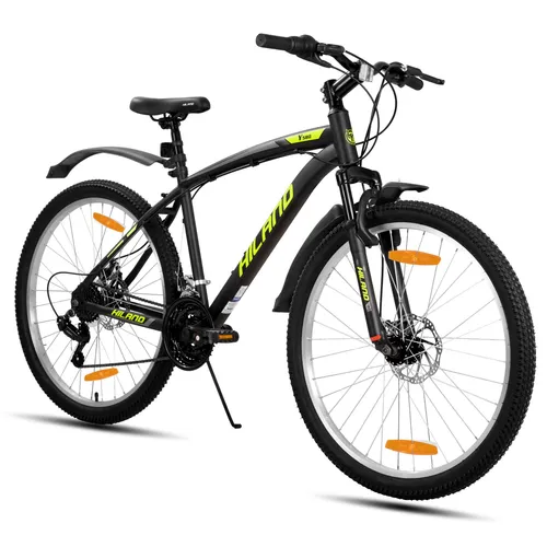 Hiland 27,5 Zoll Mountainbike, 18 Gang Herren und Damen MTB mit Doppelte Scheibenbremsen, Federgabel, Fender, MTB für Männer und Frauen