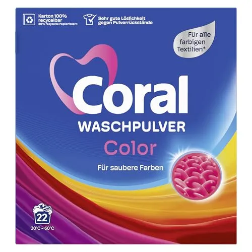 Coral COLOR Waschmittel Pulver, 1,43 kg