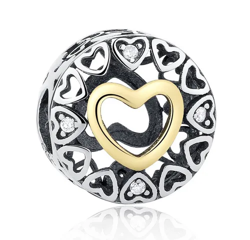 PANDACHARMS Bead Geliebtes Herz Charm für Charm Armband, 925 Sterling Silber, Zirkonia