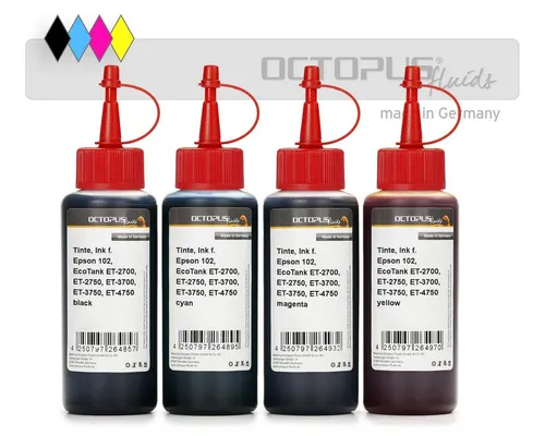 Octopus Druckertinte kompatibel für Epson 102, mehrfarbig,Octopus Fluids