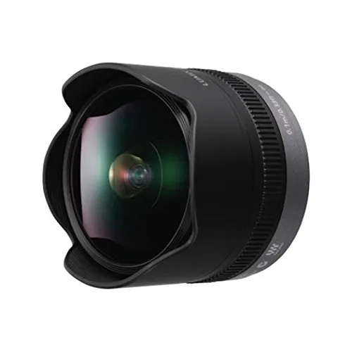 Panasonic LUMIX H-F008 Fischauge Objektiv 8mm - Objektiv für Micro Vier Drittel mit einer maximalen Blende von f/3,5, ideal für kreative Weitwinkelaufnahmen und beeindruckende Perspektiven.