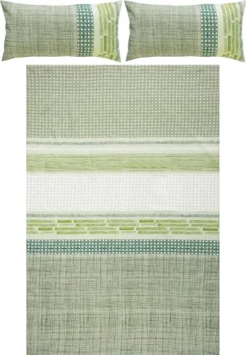 Erwin Müller Bettwäsche Seersucker grün Größe 1x 200x200 cm + 2X 40x80 cm