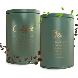 Kaffeedose & Teedose, Stahl Vorratsdosen Set Ø 11 x 15 cm - Grün