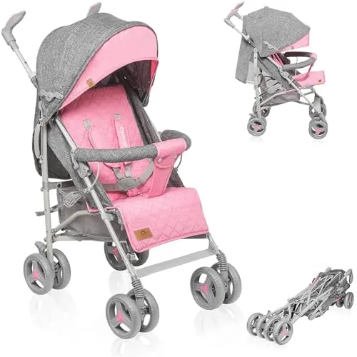 LIONELO Irma Kinderwagen – Leichter Buggy bis 15 kg in pink von Lionelo