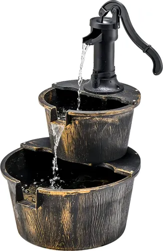 Dekobrunnen Gartenbrunnen mit Wasserpumpe