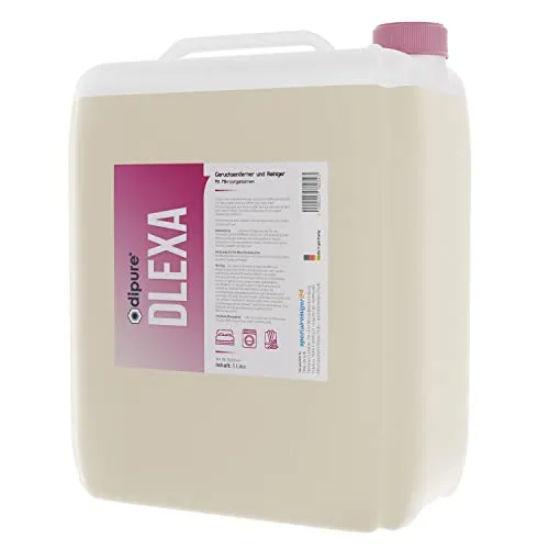 dipure® DLexa Geruchsentferner und Reiniger 5 Liter Kanister (Enzymreiniger, Teppichreiniger, Polsterreiniger entfernt Urin, Kot, Moder, Milch)