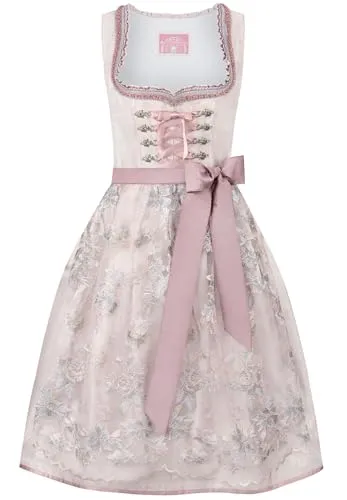 Stockerpoint Damen Lacey Midi Dirndl in Rose, Größe 38 - Elegantes Midi Dirndl für Damen aus hochwertigem Jacquard mit aufwendig bestickter Spitzenschürze. Ideal für festliche Anlässe und perfekt geschnitten für einen eleganten Auftritt.