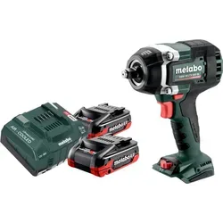 Metabo SSW 18 LTX 800 BL Akku Schlagschrauber 800 Nm - Leistungsstarker Akku Schlagschrauber mit 800 Nm Drehmoment, bürstenlosem Motor und 12 einstellbaren Drehzahlstufen. Inklusive 2x 4,0 Ah Akkus und Ladegerät für effizientes Arbeiten.