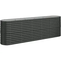 furnicato Hochbeet Pulverbeschichteter Stahl 224x40x68 cm Anthrazit