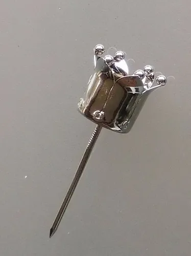 4er Set Kerzenhalter Krone für Tafelkerze zum Stecken, Spitzkerzenhalter, silber