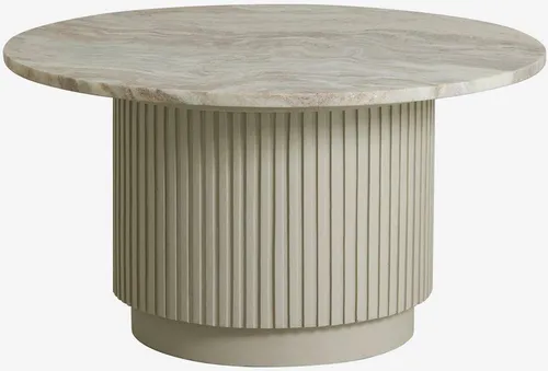 Couchtisch ERIE Ø75cm aus Marmor - Elfenbeinfarben