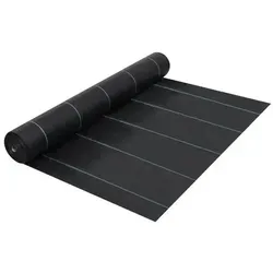 vidaXL Unkrautfolie Schwarz 1x50 m PP - Hochwertige Unkrautfolie für effektive Unkrautkontrolle und optimale Wasseraufnahme. Ideal für Gärten und Landschaftsaufwertung. UV-beständig und langlebig, 60 g/m².