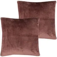 Bestlivings Kissenhülle Kuschel Kissenbezug mit Reißverschluss 45 x 45 cm Braun 2er Pack