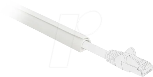 Delock Kabelkanal Mini selbstschließend 10 x 10 mm - 1 m Länge in Weiß, ideal für eine saubere Kabelorganisation