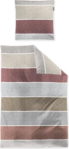 Irisette Bettwäsche Soft-Seersucker rot 135x200 cm - Bettwäsche-Set aus 100% Baumwolle mit bügelfreiem Soft-Seersucker und praktischem Marken-Reißverschluss, ideal für gemütliche Nächte.