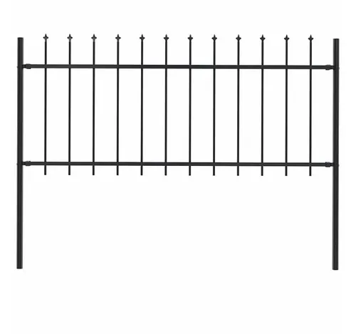 vidaXL Gartenzaun mit Speerspitzen 1,7 x 0,8 m Schwarz - Gartenzäune aus pulverbeschichtetem Stahl, stabil und pflegeleicht mit Speerspitzen für erhöhte Sicherheit. Ideal für die Abgrenzung von Grundstücken.