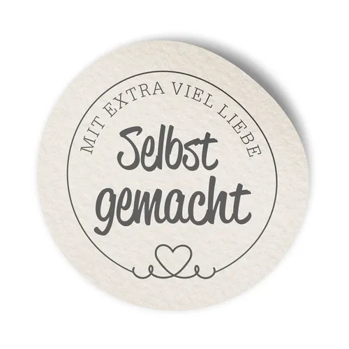 itenga 50x Etikett Aufkleber  selbstgemacht Sticker m Herz  Papier Landhausstil