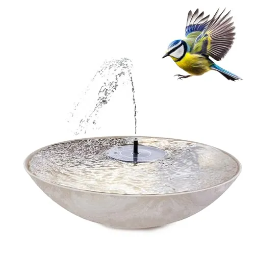 matches21 HOME & HOBBY Solar-Brunnen Set für draußen - Springbrunnen für Gartenteiche, komplett mit schwimmender Fontäne und 5 Sprühaufsätzen – ideal für entspannende Wasserakzente im Garten.
