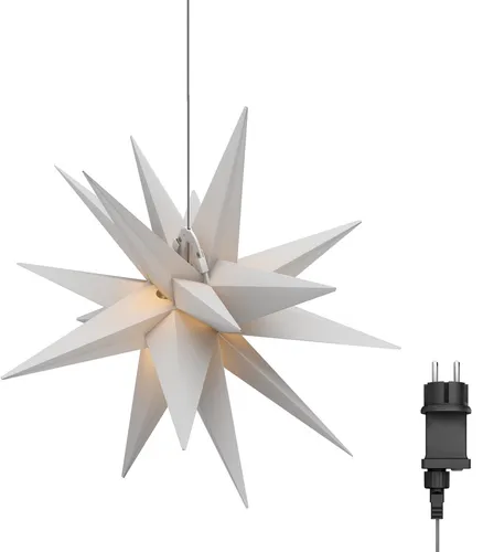 GOOBAY LED-Stern 18 Zacken 56cm - Nussknacker: 3D-LED-Weihnachtsstern für Innen- und Außenbereich mit praktischer Timerfunktion für bequemes Ein- und Ausschalten.